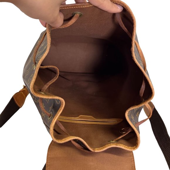 Authentic Louis Vuitton Backpack Bag Montsouris GM Monogram Used LV Handbag Vint - Picture 11 of 14